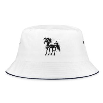 Cheval éclaboussures de peinture noir - Bob - blanc/marine - Devant