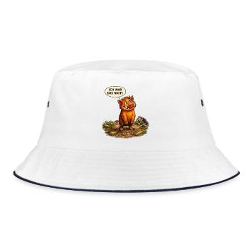 Lustiges Wildschwein T-Shirt – Ich war das nicht  - Bucket Hat - Weiß/Navy - Vorne