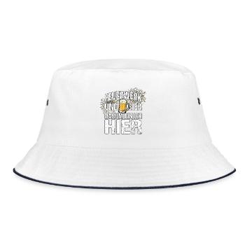 Feuerwerk Und Bier - Bucket Hat - Weiß/Navy - Vorne