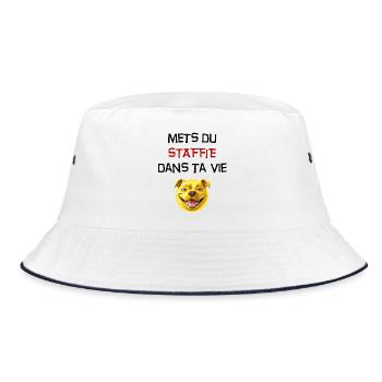 Phrase mets du staffie dans ta vie - 111 - Bob - blanc/marine - Devant