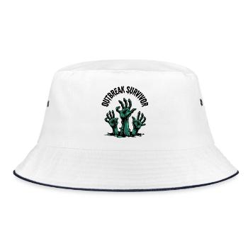 Outbreak Survivor Zombie Hands Horror Gift - Bucket Hat - white/navy - Front