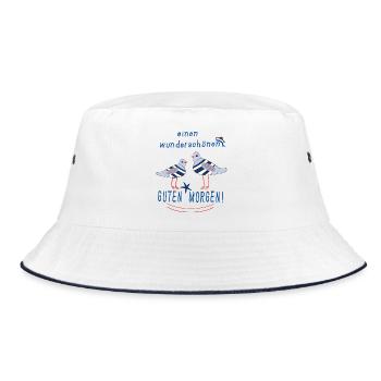 Guten Morgen mit Möwen - Bucket Hat - Weiß/Navy - Vorne