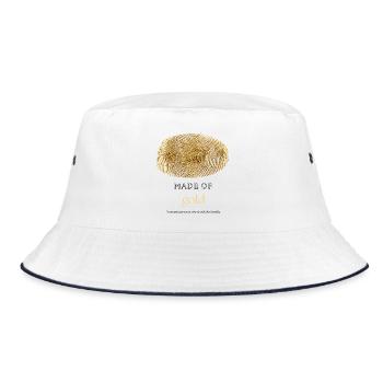 Made of Gold Fingerprint Quote Design - Bucket Hat - white/navy - Front