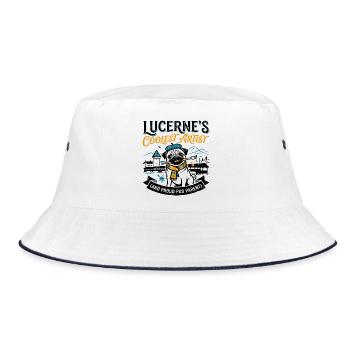 Coolest Artist Mountain Scenery - Bucket Hat - white/navy - Front