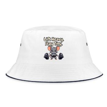 Lift Heavy Stay Tiny - Bucket Hat - white/navy - Front