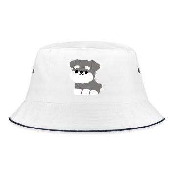 Charme de chiot schnauzer gris et duveteux - Bob - blanc/marine - Devant