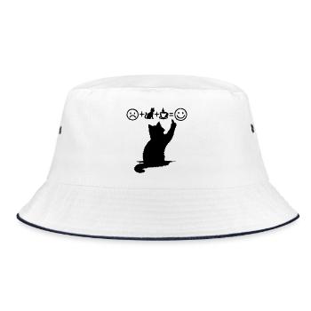 Chat Noir Café Design Minimaliste Humour - Bob - blanc/marine - Devant