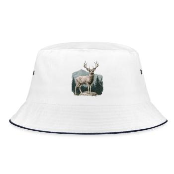 Cerf avec bois - Bob - blanc/marine - Devant