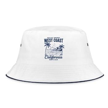 Surf Vintage de la côte ouest de la Californie - Bob - blanc/marine - Devant