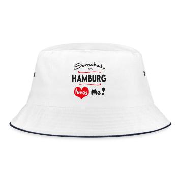 Hamburg Stadt Urban T-Shirt City Heimatliebe Town - Bucket Hat - white/navy - Front
