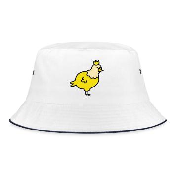 Royal Chick Cartoon - Bucket Hat - white/navy - Front