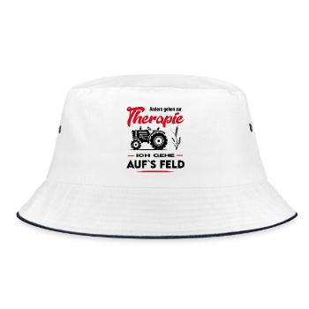 Bauer Bäuerin Landwirt Landwirtin Beruf Arbeit - Bucket Hat - Weiß/Navy - Vorne