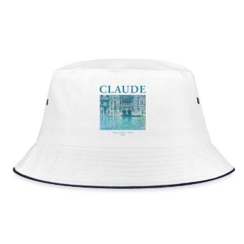 Kunst Malerei Venedig Impressionismus - Bucket Hat - Weiß/Navy - Vorne