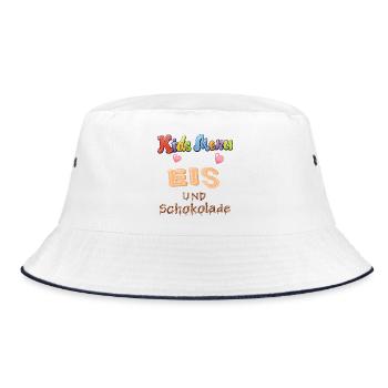 Kids Menu Eis und Schokolade - Bucket Hat - Weiß/Navy - Vorne