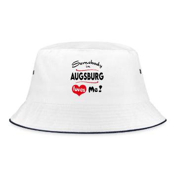 Augsburg Stadt Urban T-Shirt City Heimatliebe Town - Bucket Hat - Weiß/Navy - Vorne