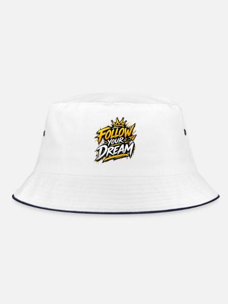 Folge deiner Traum-Graffiti-Krone - Bucket Hat - Weiß/Navy