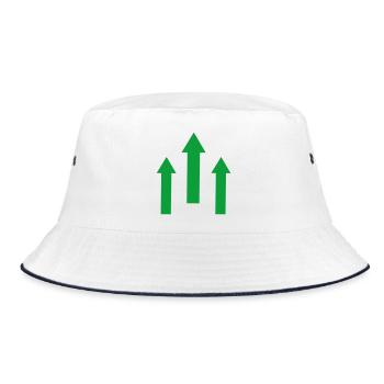 Pfeile - Bucket Hat - Weiß/Navy - Vorne