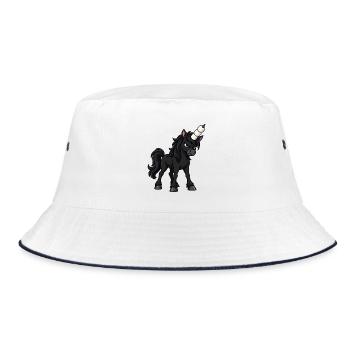 Einhornhorn aus gestapelten Marshmallows - Bucket Hat - Weiß/Navy - Vorne