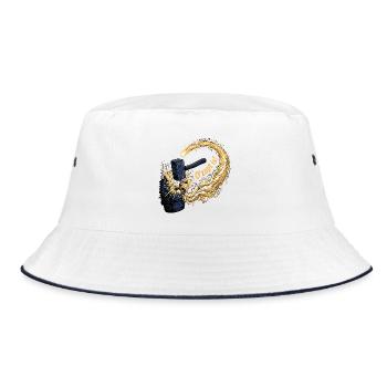 Bier Bierzelt Bayern Biergarten - Bucket Hat - Weiß/Navy - Vorne