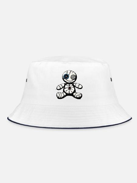 Voodoo Puppe - Bucket Hat - Weiß/Navy