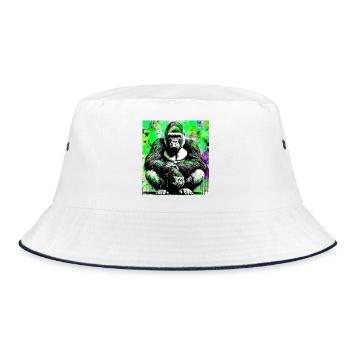 Gorilla - Bucket Hat - Weiß/Navy - Vorne