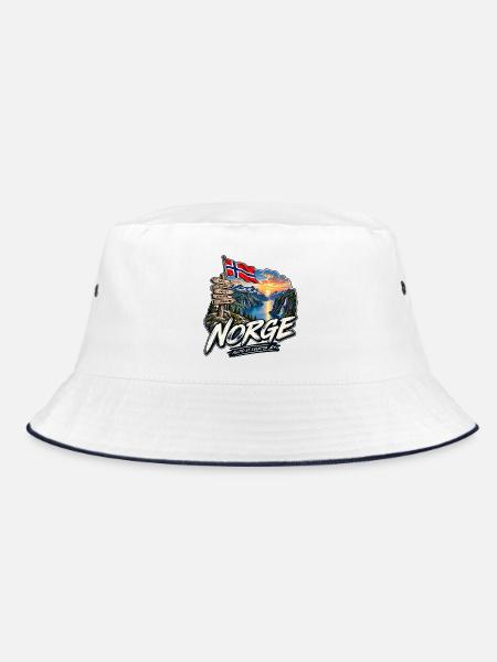 Norwegen - Bucket Hat - Weiß/Navy
