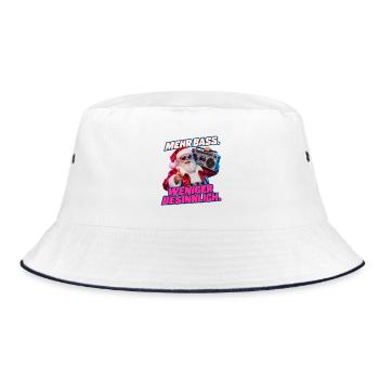 Mehr Bass Weniger Besinnlich - Bucket Hat - Weiß/Navy - Vorne