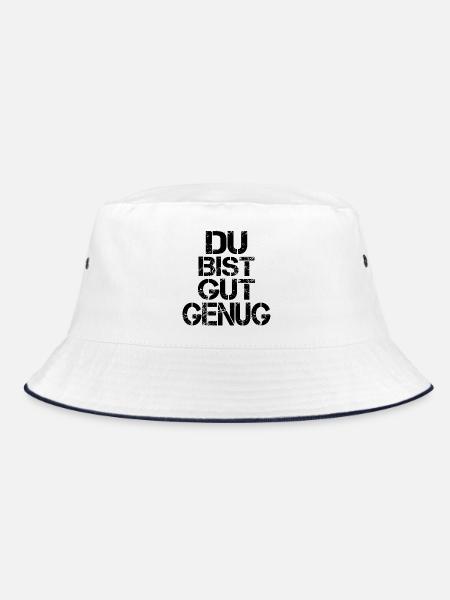 Du bist gut genug - Bucket Hat - Weiß/Navy