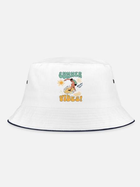 Summer Vibes Surfer - Bucket Hat - Weiß/Navy
