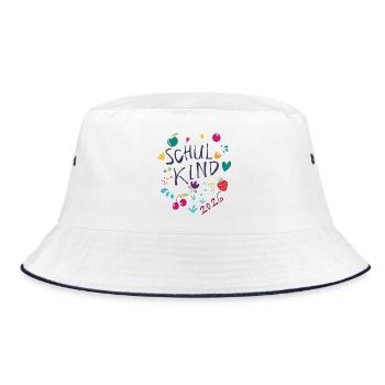 Schulkind 2026  - Bucket Hat - Weiß/Navy - Vorne