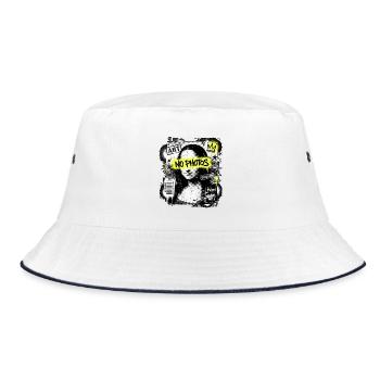 Die Mona Lisa Fatcap Marker - Bucket Hat - Weiß/Navy - Vorne