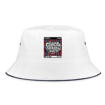 Raster Throw up Graffiti - Bucket Hat - Weiß/Navy - Vorne