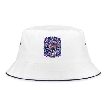 Space Rock Lover – Psychedelic Cosmic Rock Music  - Bucket Hat - Weiß/Navy - Vorne