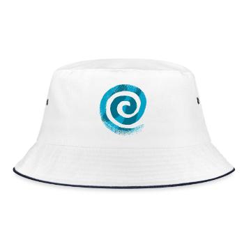Spirale - Bucket Hat - Weiß/Navy - Vorne