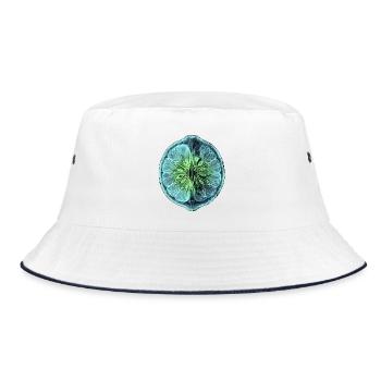 Limette Röntgen Design - Bucket Hat - Weiß/Navy - Vorne