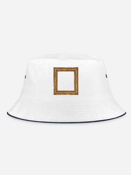 Goldener Bilderrahmen - Bucket Hat - Weiß/Navy