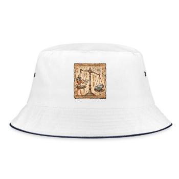 Data Scientist wiegt die Festplatte - Bucket Hat - Weiß/Navy - Vorne