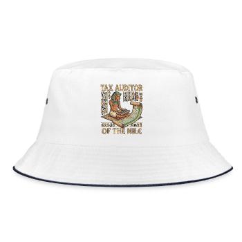 Pharao Buchhalter bilanziert Erntesteuern Excel - Bucket Hat - Weiß/Navy - Vorne