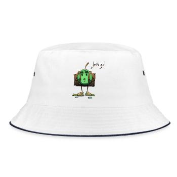 Apple Adventurer – Los geht's! - Bucket Hat - Weiß/Navy - Vorne