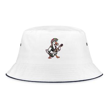 Punker Gans - Bucket Hat - Weiß/Navy - Vorne