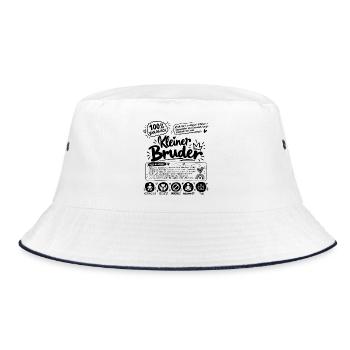 Lustiges Geschenk für den kleinen Bruder - Bucket Hat - Weiß/Navy - Vorne