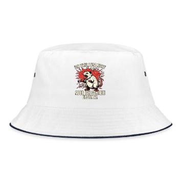 Schrei Ratte - Bucket Hat - Weiß/Navy - Vorne