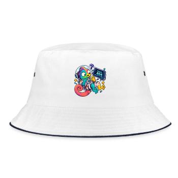 FEHLER 404: NORMALITÄT NICHT GEFUNDEN - Bucket Hat - Weiß/Navy - Vorne