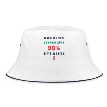 Abschluss 2027 Lädt Lustiger Spruch Schule - Bucket Hat - Weiß/Navy - Vorne