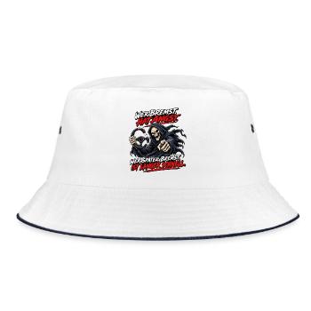 Angst vorm Bremsen Grim Reaper - Bucket Hat - Weiß/Navy - Vorne