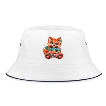 Feeling Foxy & Fine Patchwork Fox - Bucket Hat - Weiß/Navy - Vorne