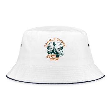 Gipfel Sammler - Bucket Hat - Weiß/Navy - Vorne