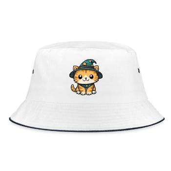 Katzenzauberer Kätzchen - Bucket Hat - Weiß/Navy - Vorne