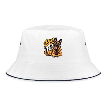 Belgischer Schäferhund - Bucket Hat - Weiß/Navy - Vorne