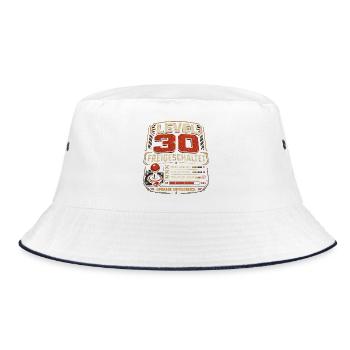 30 Geburtstag Level 30 Gaming Geschenk Humor - Bucket Hat - Weiß/Navy - Vorne